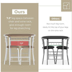 VINGLI 3 Piece Dining Set, Small Kitchen Table Set - Image 5