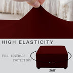 Super Stretch Ottoman Cover- Soft Form Fit Ottoman Cover Rectangular Ottoman - Image 5