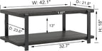 FOLUBAN Modern Coffee Table, Rustic Wood Center Table - Image 2