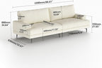Modern Upholstered Sofa Couch, 86.61” Wide Mid-Century Fabric Sofa - Image 2