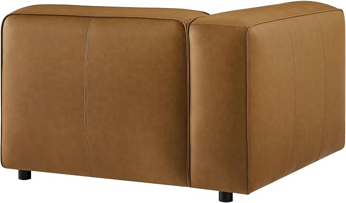 Modway Auren Vegan Leather Left Modular Armchair in Camel - Image 7