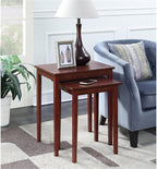 Pemberly Row Modern Nesting End Tables, Mahogany Wood Finish, MDF and Birch - Image 2
