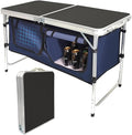 Folding Camping Table with Storage Compartment Aluminum Lightweight Camp by HYMnature