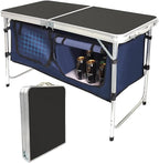 Folding Camping Table with Storage Compartment Aluminum Lightweight Camp by HYMnature