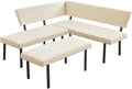 HIPIHOM Modern L-Shaped Dining Bench, 67 Inch Fabric Upholstered Corner Sofa by HIPIHOM