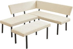 HIPIHOM Modern L-Shaped Dining Bench, 67 Inch Fabric Upholstered Corner Sofa by HIPIHOM