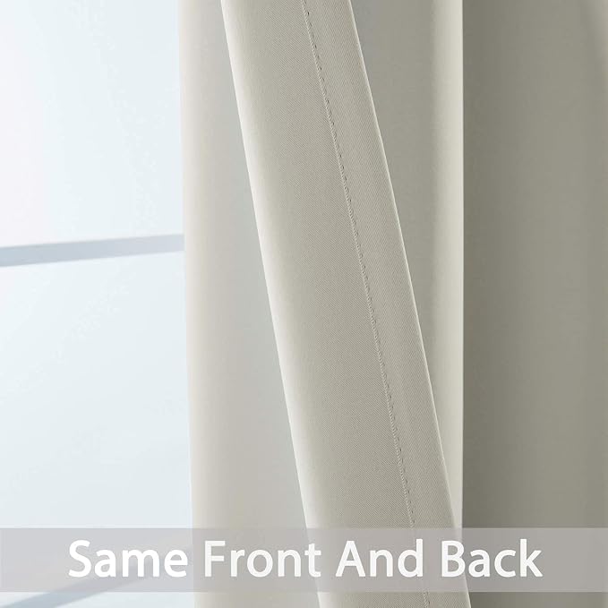 Yakamok Room Darkening Curtains 62x63 inch Length Light Beige-Living Room | 2 - Image 5