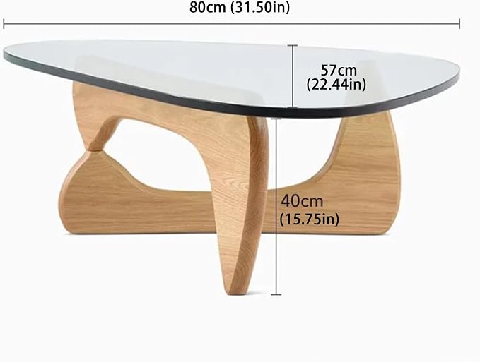 EASYSOUL Modern Glass Coffee Table, 32.68" D x 22.44" W x 15.75" H, Abstract - Image 2