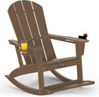 Outdoor Oversized Adirondack Rocking Chairs, All Weather HDPE Patio Rocking by ABCPATIO