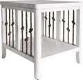 Pemberly Row Coastal Wood End Table, Knotted Rope End Panels, Planked Top by PEMBERLYROW