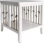 Pemberly Row Coastal Wood End Table, Knotted Rope End Panels, Planked Top by PEMBERLYROW