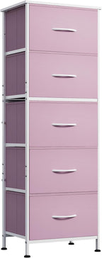 WLIVE Fabric Dresser for Bedroom, 5-Drawer Tall Dressers, Storage Organizer by WLIVE
