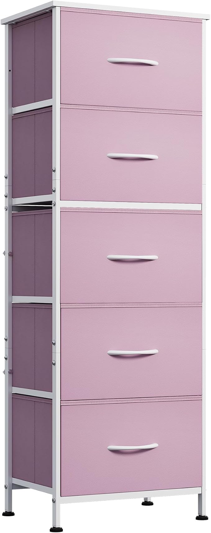 WLIVE Fabric Dresser for Bedroom, 5-Drawer Tall Dressers, Storage Organizer by WLIVE