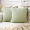 MIULEE Decorative Couch Throw Pillow Covers 18x18 Inch Light Green 2 Pack | by MIULEE
