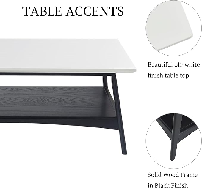Madison Park Coffee Table with Storage Shelf, Rectangular Table - Image 4