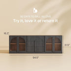 BELLEZE 3-Piece Modular Sideboard Cabinet Freely Configurable, Modern Wood - Image 2