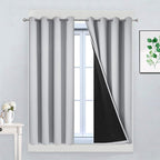 Yakamok Light Grey 100% Blackout Curtains 45 Inches Long 52" Wide 2 Panel | by Yakamok