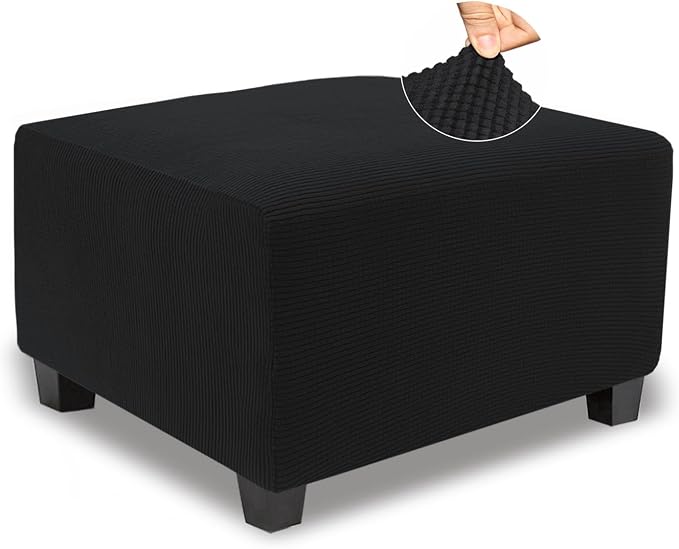 NeColorLife Stretch Ottoman Cover Square Oversized Soft Knitted Jacquard Thick by NeColorLife