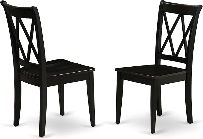 East West Furniture CLC-BLK-W Clarksville Dining Chairs by EastWestFurniture