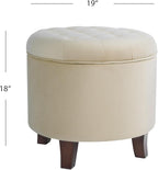 Homepop Home Decor | Upholstered Round Velvet Tufted Foot Rest Ottoman | Ottoman - Image 3