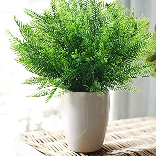 CATTREE Artificial Shrubs, 8pcs Plastic Plants Bamboo Grass Fake Green Bushes Greenery Leaves Wedding Indoor Outdoor Home Garden Verandah Office Table Centerpieces Arrangements Decoration - Image 3