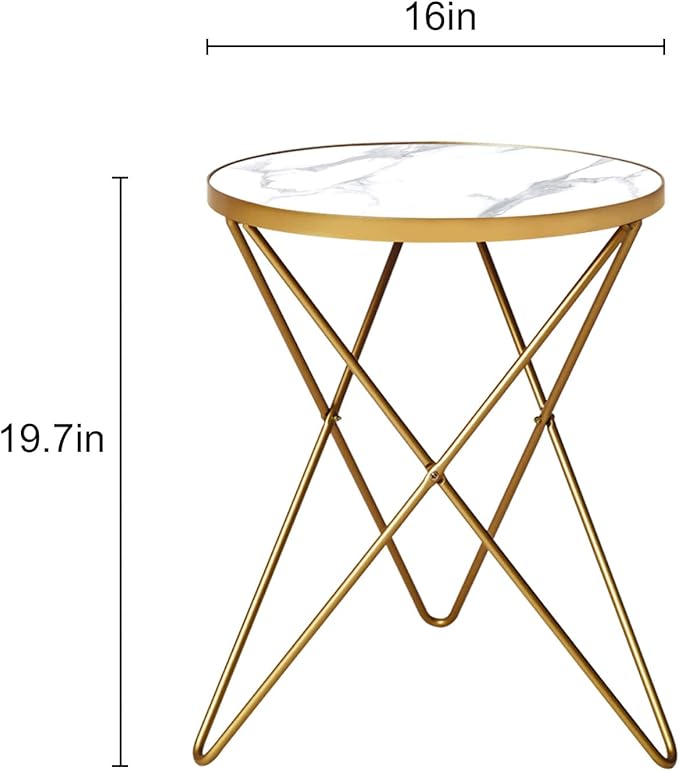 HLR Modern Round Side Table Set of 2, End Table - Image 3