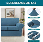 Turquoize 4 Piece Sofa Covers For 3 Cushion Couch Sofa Slipcover Soft Couch - Image 4