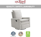 Oxford Baby Uptown Upholstered Glider Recliner Rocking Chair 360° Swivel - Image 5