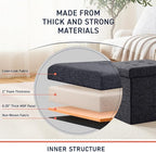 Ornavo Home 2 Pack 15 Inch Folding Storage Ottoman, Square Cube Linen Small - Image 4