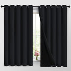 Yakamok Black 100% Blackout Curtains 63 Inches Long by Yakamok