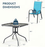 Arlopu 5 Piece Outdoor Patio Dining Set, Porch Furniture - Image 2
