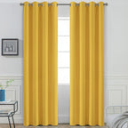 Yakamok Room Darkening Curtains 52x96 inch Long Mustard Yellow-Living Room | 2 by Yakamok