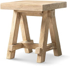 Hawthorne 18" Square Reclaimed Elm Trestle Side Table Heritage Light Natural - Image 4