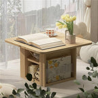 Japanese Style Solid Wood Side Table – Square Coffee Table - Image 4