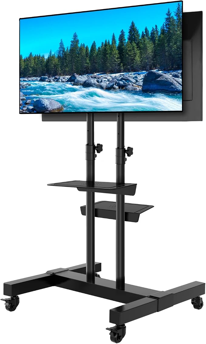 Mobile TV Stand Rolling TV Cart Floor Stand by TAVRFurniture