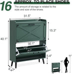 Barnyatoh Shoe Storage Cabinet, Farmhouse Shoe Organizer - Image 2
