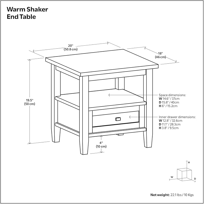 SIMPLIHOME Warm Shaker End Table - Image 2