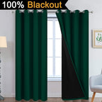 Yakamok Dark Green 100% Blackout Curtains 90 Inches Long 52" Wide 2 Panels | - Image 2
