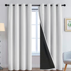 Yakamok Greyish White 100% Blackout Curtains 96 Inches Long, 2 Thick Layers | by Yakamok