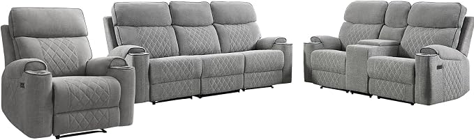 HAOMARKETS 3-Piece Power Recliner Sofa Set - Image 8