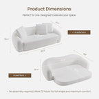 SICOTAS 90.6" Curved Convertible Sofa Couch Bed - Image 2