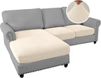 H.VERSAILTEX Sectional Couch Covers 3 Pieces Sofa Seat Cushion Covers L Shape - Image 2