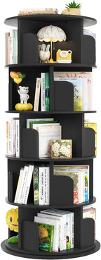 Aheaplus Rotating Bookshelf, 360 Display Wood Spinning Bookshelf Tower by Aheaplus