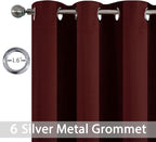 Yakamok Room Darkening Curtains 42x63 inch Length Burgundy Red-Living Room | 2 - Image 2