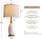 OYEARS 24.5” 3-Way Dimmable Touch Control Bedside Table Lamp Set of 2 - Image 5