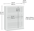 Sauder Miscellaneous Storage 3-Shelf Display Bookcase, Pacific Maple Finish - Image 3