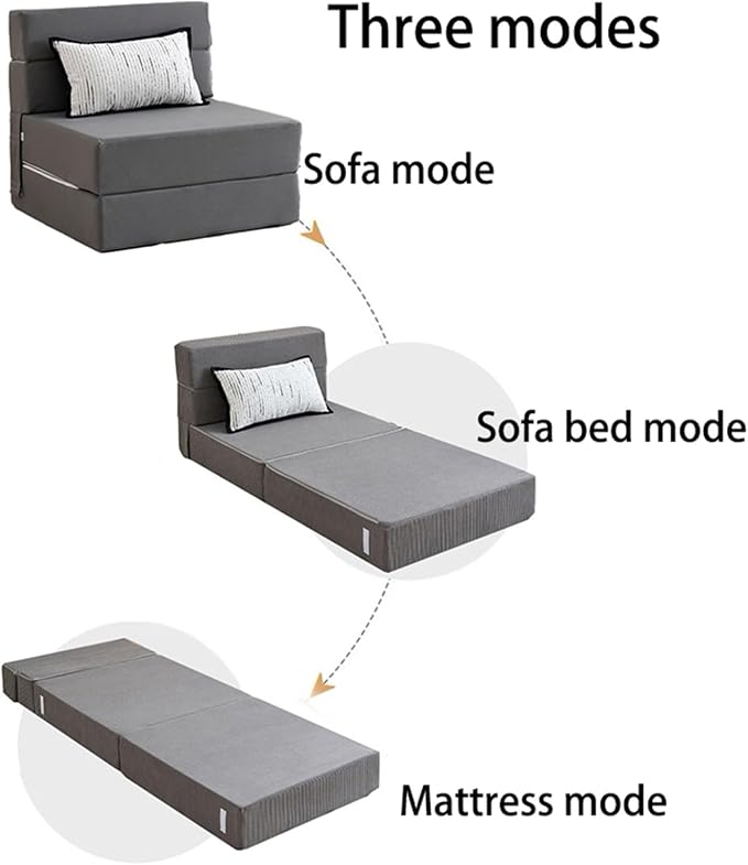 HJAHHSM Small Couch Boneless Futon Sleeper Sofa Bed Cloud Lounge Reading Chair - Image 8