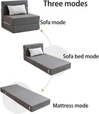 HJAHHSM Small Couch Boneless Futon Sleeper Sofa Bed Cloud Lounge Reading Chair - Image 8