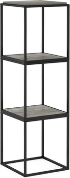 Furinno Moretti Cube Modern Stackable End Table Shelf, French Oak Grey - Image 7