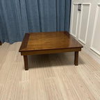 Rustic Wooden Korean Coffee Table Folding Legs, 24 x 24 inches - Image 4